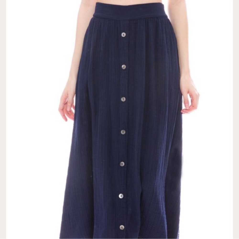 Xirena Navy Blue Maxi skirt - Small